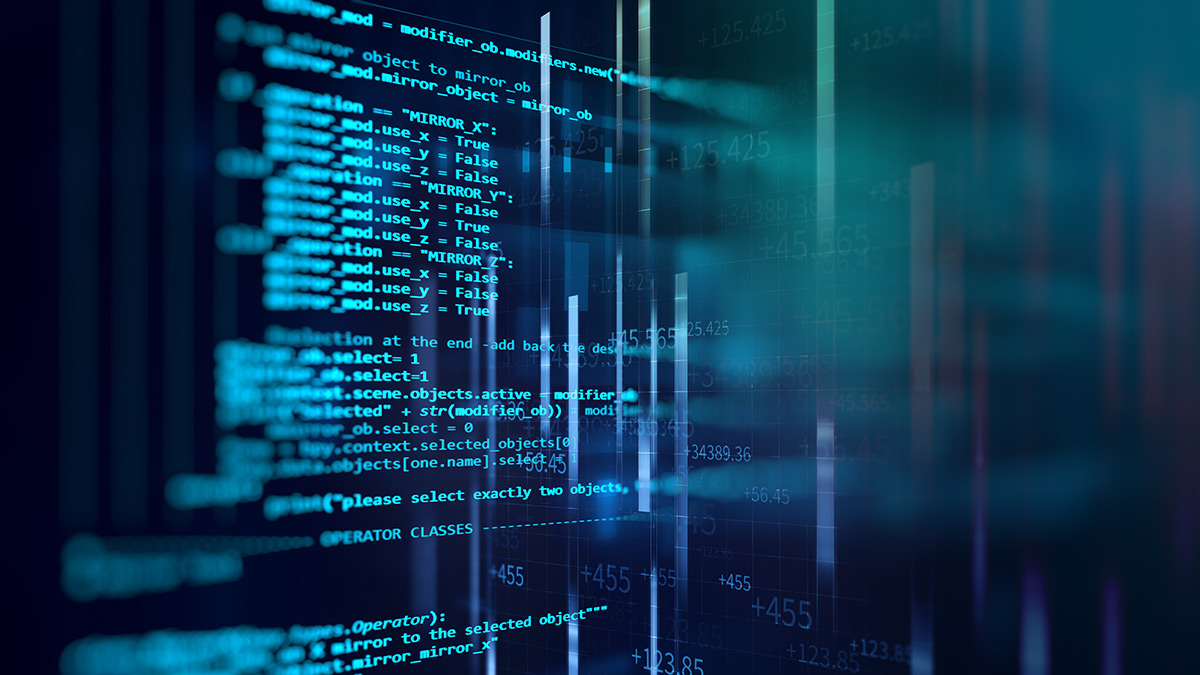 Programming code abstract technology background of software developer and Computer script