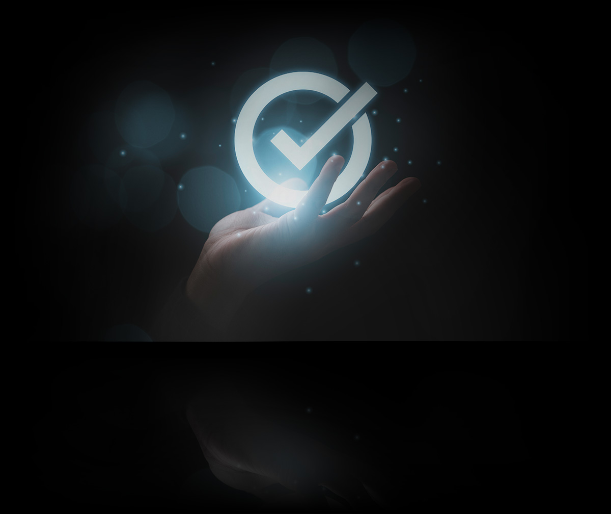 hand with check mark hand with check mark