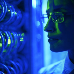 Woman working at a datacenter Woman working at a datacenter